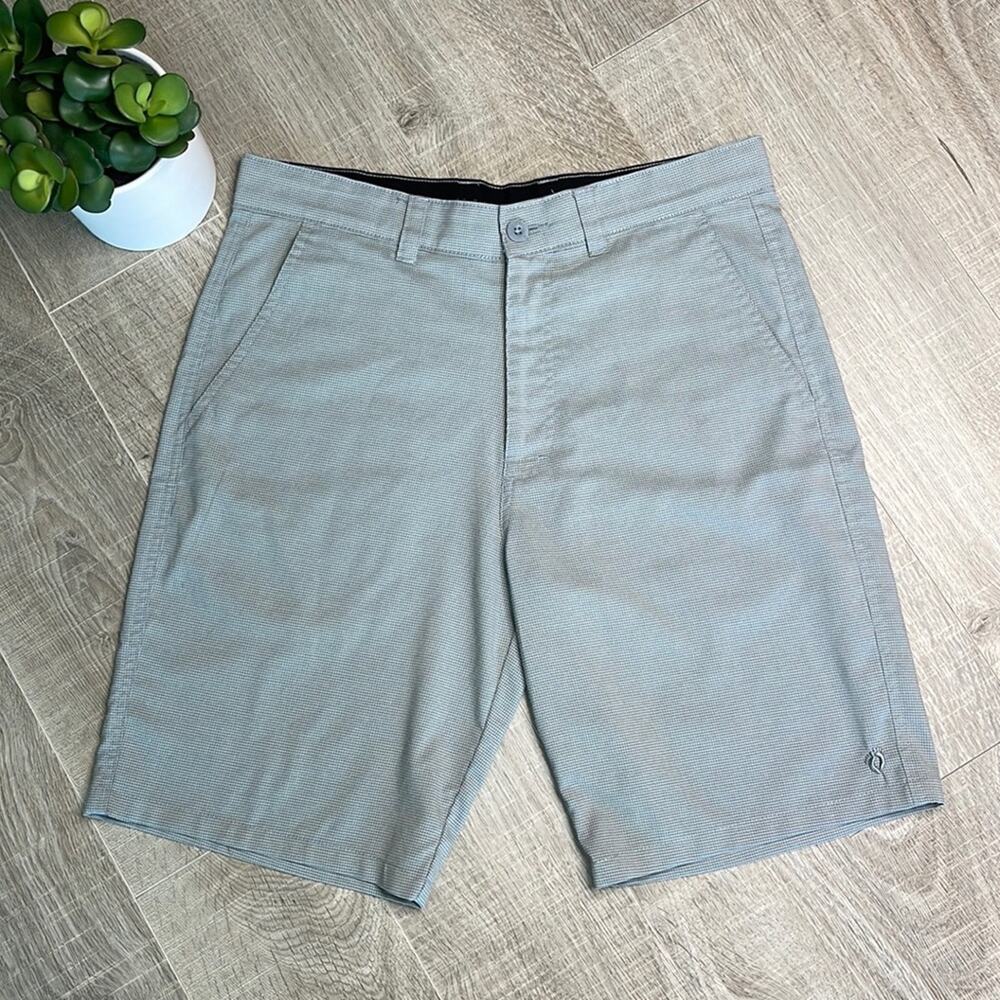 HANG TEN Gray Mini Checked Flat Front Pocket Shorts Men’s Size 32